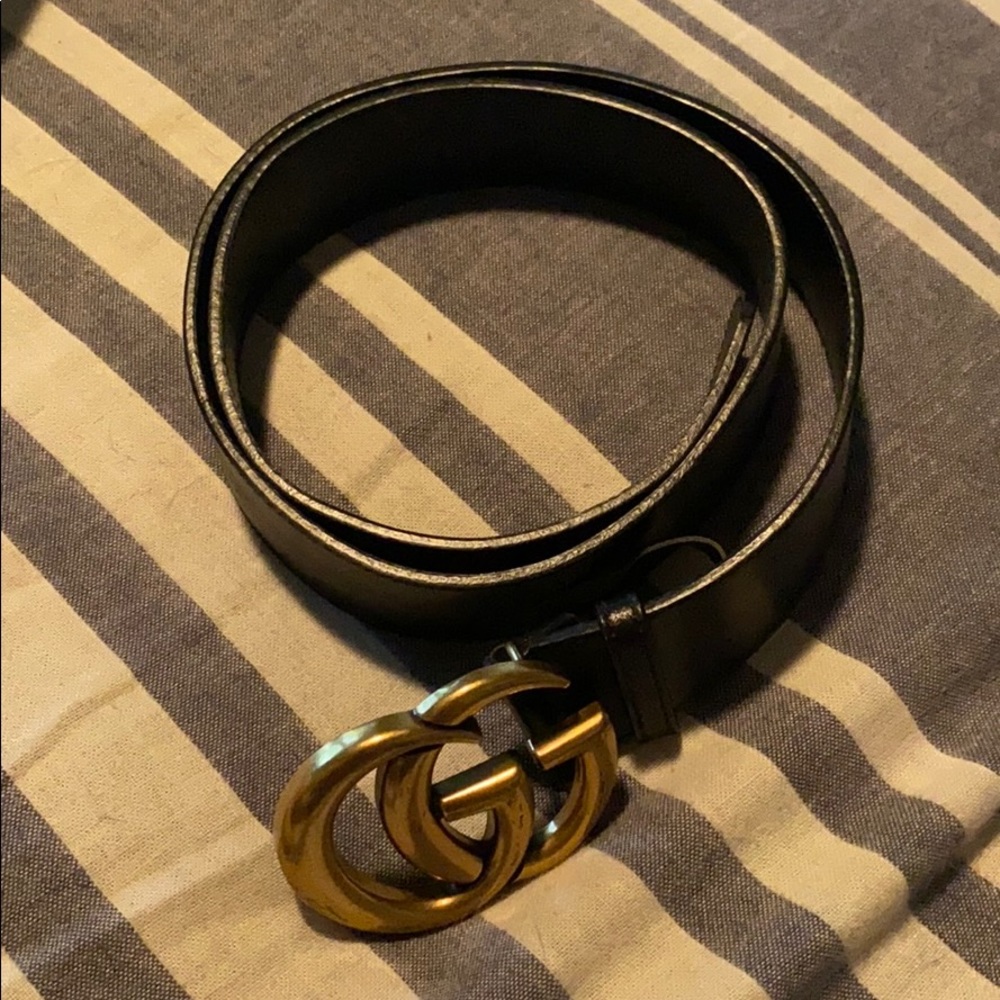 Black and Gold GG Gucci Belt